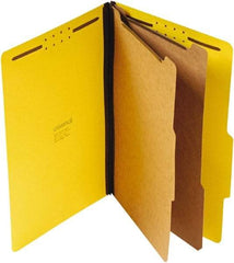 UNIVERSAL - 9-1/2 x 14-1/2", Legal, Yellow, Classification Folders with Top Tab Fastener - 25 Point Stock, Right of Center Tab Cut Location - Makers Industrial Supply