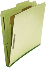 UNIVERSAL - 8-1/2 x 11", Letter Size, Green, Classification Folders with Top Tab Fastener - 25 Point Stock, Right of Center Tab Cut Location - Makers Industrial Supply