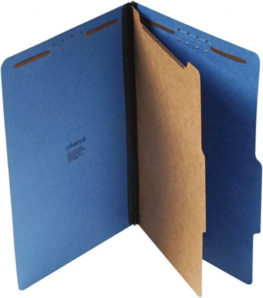 UNIVERSAL - 9-1/2 x 14-1/2", Legal, Cobalt Blue, Classification Folders with Top Tab Fastener - 25 Point Stock, Right of Center Tab Cut Location - Makers Industrial Supply