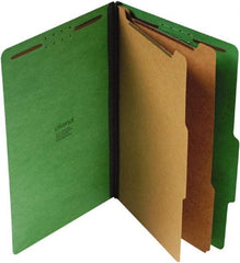 UNIVERSAL - 9-1/2 x 14-1/2", Legal, Emerald Green, Classification Folders with Top Tab Fastener - 25 Point Stock, Right of Center Tab Cut Location - Makers Industrial Supply