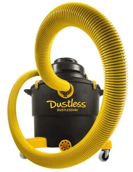 Dustless Technologies - 16 Gal Plastic Tank, Electric Powered Wet/Dry Vacuum - 5 Peak hp, 120 Volt, 11.5 Amps, 12' Hose Fitting, Cloth Filter, Accessories Included - Makers Industrial Supply