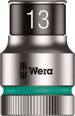 Wera - 10 Piece 1/2" Drive Thin Wall Standard Socket Set - 6 Points, 10 to 19mm, Metric Measurement Standard - Makers Industrial Supply