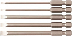 Wiha - 5 Piece, Bit Set - 1/4" Drive, Slotted Point - Makers Industrial Supply