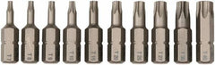 Wiha - 10 Piece, 1/4" Drive Screwdriver Insert Bit Set - T7 to T40 Torx - Makers Industrial Supply