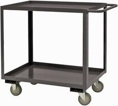 Durham - 2,400 Lb Capacity, 36" Wide x 18" Long x 37-5/8" High Service Cart - 2 Shelf, Steel, 2 Rigid/2 Swivel Casters - Makers Industrial Supply