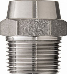 Made in USA - 2" Grade 316 Stainless Steel Pipe Hex Nipple - MNPT x Butt Weld End Connections, 1,000 psi - Makers Industrial Supply