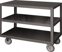 Durham - Mobile Table - Steel, Fixed Leg, Gray, 72" Long x 36" Deep x 30-1/4" High - Makers Industrial Supply