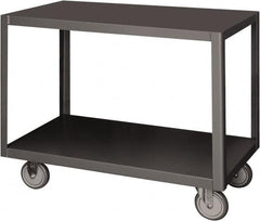 Durham - Mobile Table - Steel, Fixed Leg, Gray, 48" Long x 30" Deep x 30-1/4" High - Makers Industrial Supply