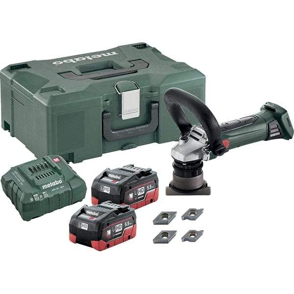 Metabo - 45° Bevel Angle, 5/32" Bevel Capacity, 7,000 RPM, Cordless Beveler - 5.5 Amps, 1/8" Min Workpiece Thickness - Makers Industrial Supply