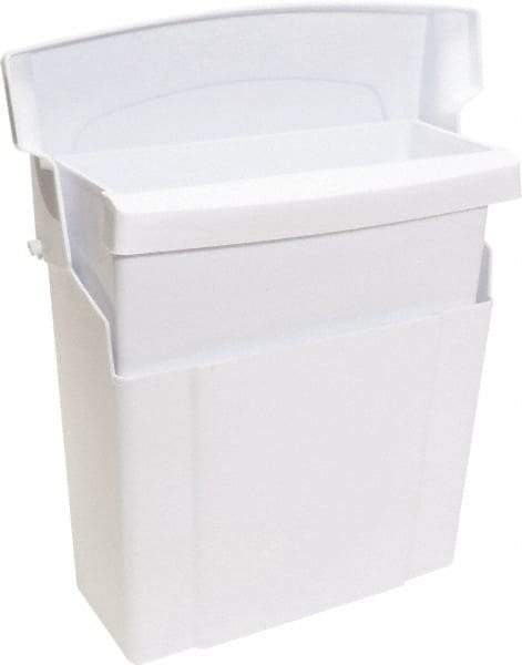 O-Cedar - Plastic Feminine Hygiene Product Receptacle - Surface Mount, 12" High x 5" Wide x 10" Deep, White - Makers Industrial Supply