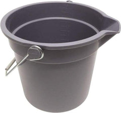 O-Cedar - 14 Qt, 11" High, Plastic Round Gray Single Pail with Pour Spout - Handle Included, 12" Top Diam - Makers Industrial Supply