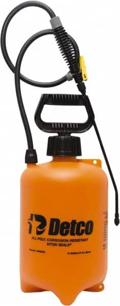 Detco - 2 Gal Chemical Safe Garden Hand Sprayer - Use with Cleaners/Degreasers, Polyethylene Tank, Wide Mouth, Flexible Hose - Makers Industrial Supply