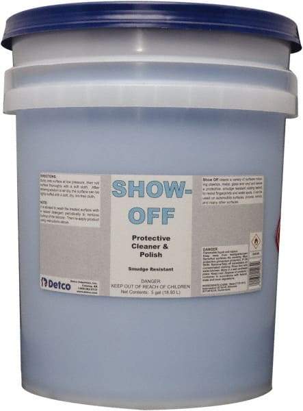 Detco - 5 Gal Pail Unscented Glass Cleaner - Use on Glass, Plastic Surfaces - Makers Industrial Supply