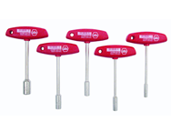 5 Piece - 6.0 - 13.0mm - Ergonomic Comfort Grip T-Handle Metric Nut Driver Set - Makers Industrial Supply
