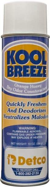 Detco - 20 oz Aerosol Can Deodorizer - Aerosol, Orange-Honey Scent, Environmentally Safe - Makers Industrial Supply