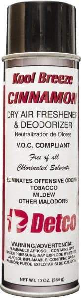 Detco - 20 oz Aerosol Can Deodorizer - Aerosol, Cinnamon Scent, Environmentally Safe - Makers Industrial Supply