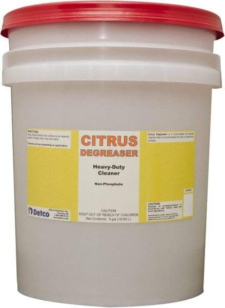 Detco - 5 Gal Bucket Cleaner/Degreaser - Liquid, Butyl-Based, Citrus - Makers Industrial Supply