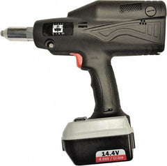 RivetKing - All up to 3/16" Closed End Rivet Capacity , 2,900 Lb Pull Force Cordless Electric Riveter - 5/8" Stroke Length, 14.4 Volt, Mandrel Collection, (1) RK401CR-57 Battery Included - Makers Industrial Supply