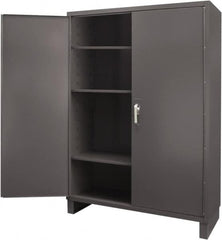 Durham - 3 Shelf Locking Storage Cabinet - Steel, 60" Wide x 24" Deep x 84" High, Gray - Makers Industrial Supply