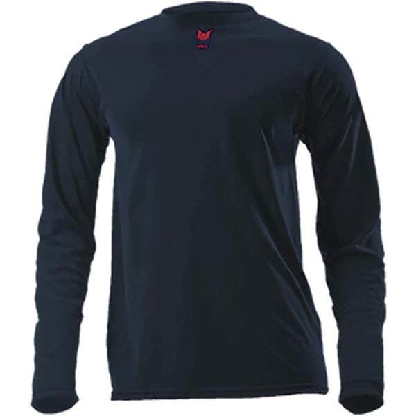 National Safety Apparel - Size 2XL Navy Blue Flame Resistant/Retardant Long Sleeve Base Layer Shirt - Exact Industrial Supply