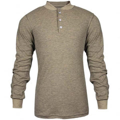 National Safety Apparel - Size XL Tan Flame Resistant/Retardant Long Sleeve T-Shirt - Exact Industrial Supply