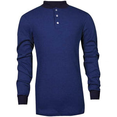 National Safety Apparel - Size M Royal Blue Flame Resistant/Retardant Long Sleeve T-Shirt - Exact Industrial Supply