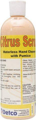 Detco - 16 oz Squeeze Bottle Cream Hand Cleaner with Grit - Orange (Color), Citrus Scent - Makers Industrial Supply