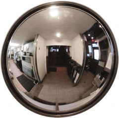 Se-Kure Domes&Mirrors - Indoor Round Convex Safety, Traffic & Inspection Mirrors - Acrylic Lens, Hardboard Backing, 16" Diam, 48' Max Covered Distance - Makers Industrial Supply