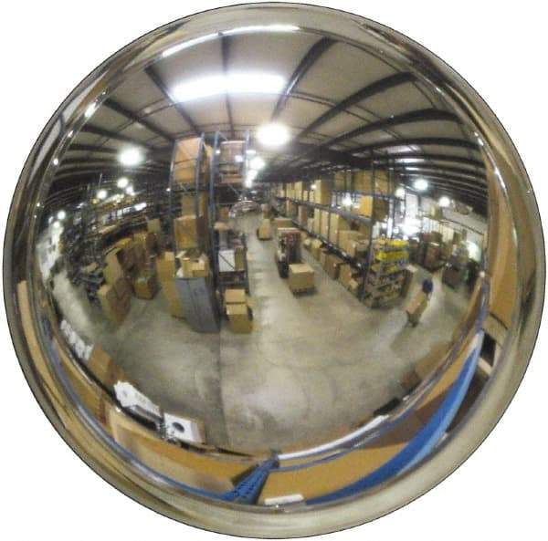 Se-Kure Domes&Mirrors - Indoor Round Convex Safety, Traffic & Inspection Mirrors - Acrylic Lens, Hardboard Backing, 32" Diam, 96' Max Covered Distance - Makers Industrial Supply