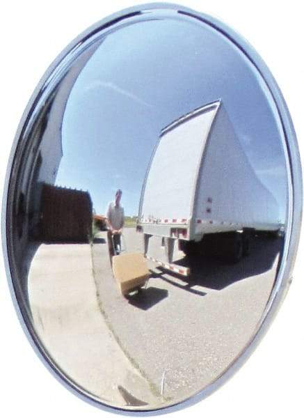 Se-Kure Domes&Mirrors - Indoor Round Convex Safety, Traffic & Inspection Mirrors - Acrylic Lens, Hardboard Backing, 24" Diam, 72' Max Covered Distance - Makers Industrial Supply