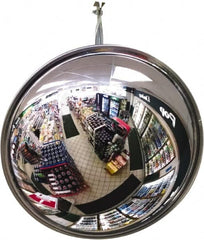 Se-Kure Domes&Mirrors - Indoor Round Convex Safety, Traffic & Inspection Mirrors - Acrylic Lens, Hardboard Backing, 16" Diam, 48' Max Covered Distance - Makers Industrial Supply