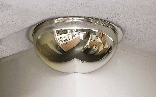 Se-Kure Domes&Mirrors - Indoor Round Dome Safety, Traffic & Inspection Mirrors - Acrylic Lens, 18" Diam, 18' Max Covered Distance - Makers Industrial Supply