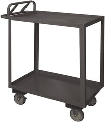 Durham - 1,200 Lb Capacity, 30" Wide x 48" Long x 38" High Service Cart - 2 Shelf, Steel, 2 Rigid/2 Swivel Casters - Makers Industrial Supply