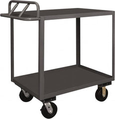 Durham - 3,600 Lb Capacity, 24" Wide x 48" Long x 37-5/8" High Service Cart - 2 Shelf, Steel, 2 Rigid/2 Swivel Casters - Makers Industrial Supply