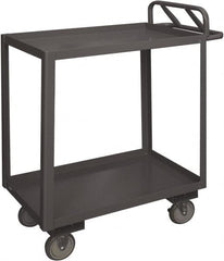 Durham - 1,200 Lb Capacity, 18" Wide x 36" Long x 37-5/8" High Service Cart - 2 Shelf, Steel, 2 Rigid/2 Swivel Casters - Makers Industrial Supply