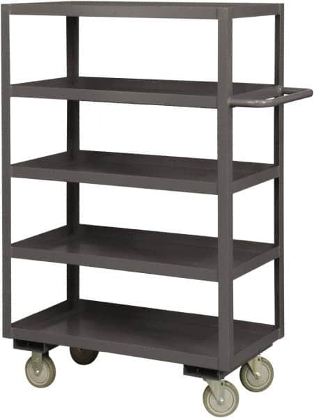 Durham - 1,200 Lb Capacity, 36" Wide x 72" Long x 55-5/8" High Service Cart - 5 Shelf, Steel, 2 Rigid/2 Swivel Casters - Makers Industrial Supply