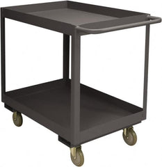 Durham - 3,600 Lb Capacity, 24" Wide x 48" Long x 39-1/16" High Service Cart - 2 Shelf, Steel, 2 Rigid/2 Swivel Casters - Makers Industrial Supply