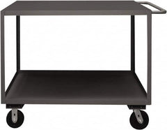 Durham - 3,000 Lb Capacity, 24" Wide x 48" Long x 39-1/16" High Service Cart - 2 Shelf, Steel, 2 Rigid/2 Swivel Casters - Makers Industrial Supply