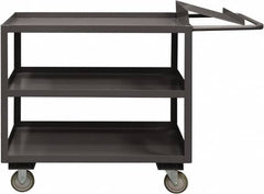 Durham - 1,200 Lb Capacity, 24" Wide x 48" Long x 37-5/8" High Order Picking Cart - 3 Shelf, Steel, 2 Rigid/2 Swivel Casters - Makers Industrial Supply