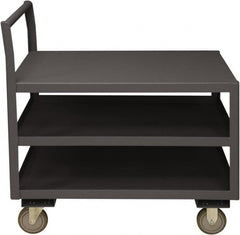 Durham - 1,200 Lb Capacity, 30-1/4" Wide x 51" Long x 37-1/2" High Service Cart - 3 Shelf, Steel, 2 Rigid/2 Swivel Casters - Makers Industrial Supply