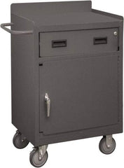 Durham - 1,200 Lb Capacity, 18" Wide x 24" Long x 39-3/4" High Mobile Cart - 1 Door, 1 Drawer, 1 Shelf, Steel, 2 Rigid/2 Swivel Casters - Makers Industrial Supply