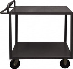 Durham - 3,600 Lb Capacity, 18" Wide x 30" Long x 39" High Service Cart - 2 Shelf, Steel, 2 Rigid/2 Swivel Casters - Makers Industrial Supply