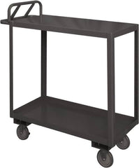 Durham - 1,200 Lb Capacity, 18" Wide x 30" Long x 38" High Service Cart - 2 Shelf, Steel, 2 Rigid/2 Swivel Casters - Makers Industrial Supply