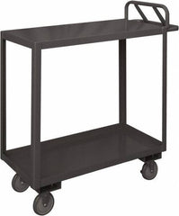 Durham - 1,200 Lb Capacity, 18" Wide x 36" Long x 37-5/8" High Service Cart - 2 Shelf, Steel, 2 Rigid/2 Swivel Casters - Makers Industrial Supply