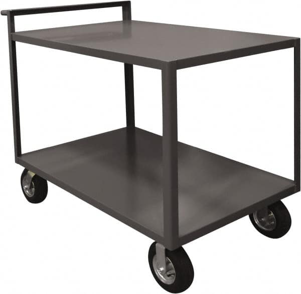 Durham - 1,500 Lb Capacity, 30" Wide x 60" Long x 39-1/2" High Service Cart - 2 Shelf, Steel, 2 Rigid/2 Swivel Casters - Makers Industrial Supply