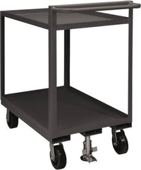 Durham - 1,500 Lb Capacity, 30" Wide x 48" Long x 41-1/16" High Service Cart - 2 Shelf, Steel, 2 Rigid/2 Swivel Casters - Makers Industrial Supply