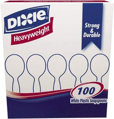 Dixie - Plastic Cutlery, Heavyweight Soup Spoons, 100/B oz - White - Makers Industrial Supply