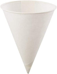 Konie - Poly-Bag Rolled-Rim Paper Cone Cups, 4 oz, 5000/Carton - White - Makers Industrial Supply