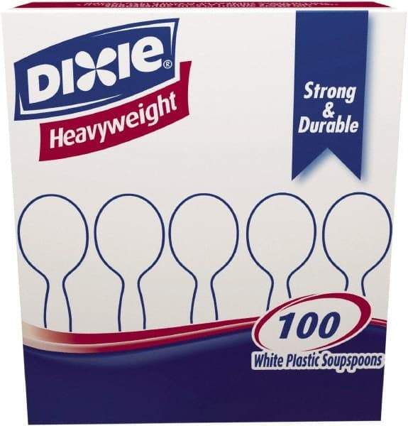 Dixie - Plastic Cutlery, Heavyweight Soup Spoons, 1000 per Carton - White - Makers Industrial Supply