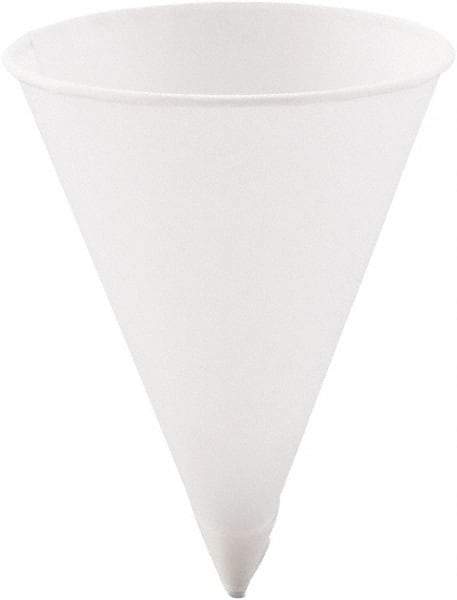 Solo - Cone Water Cups, Paper, 4.25 oz, Rolled Rim, 5000/Carton - White - Makers Industrial Supply